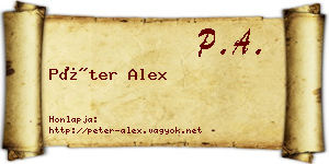 Péter Alex névjegykártya